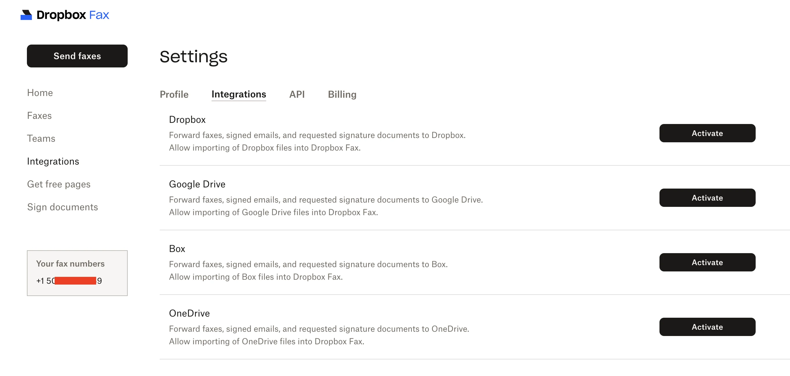Dropbox、Google Drive、Box、OneDriveを並べたDropbox Faxの連携設定