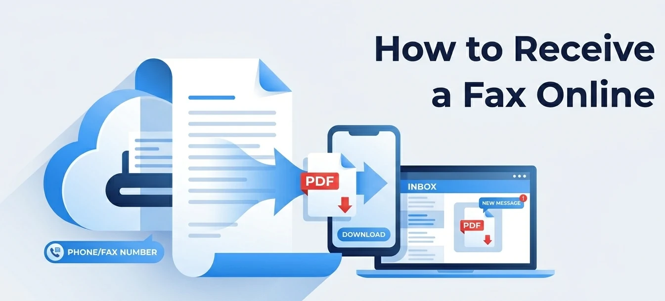 Fax online empfangen: eine Eingangsnummer stellt eingehende Faxe als PDF per E-Mail und App zu
